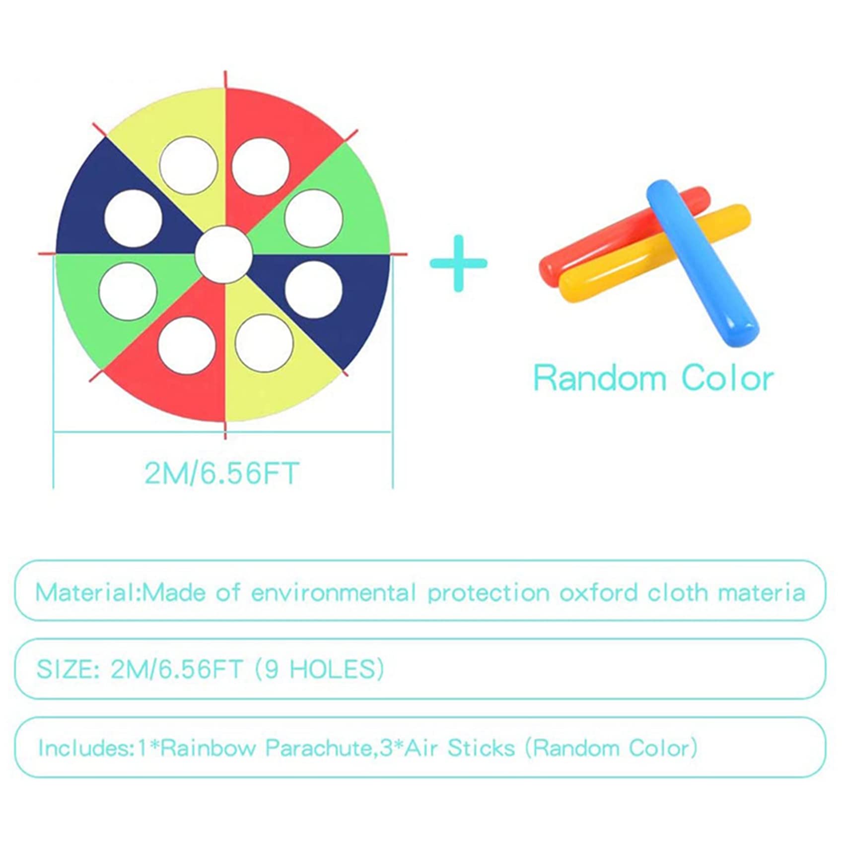 2X Rainbow paracaídas caso paraguas 6 pies, juego de paracaídas al aire libre (ratón) actividad juguete