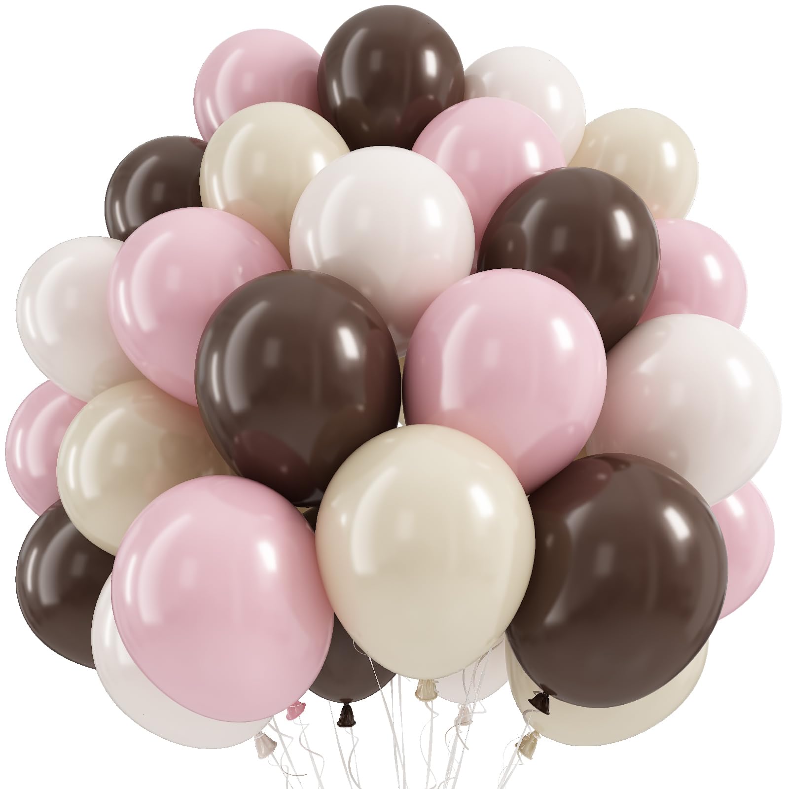 Pink and Brown Balloons, Espresso Martini Party Decorations, Dusty Pastel Pink Brown Coffee Chocolate Beige White Sand Latex Balloons for Birthday Bachelorette Bear Party Boho Bridal Baby Shower Decor โ image 1