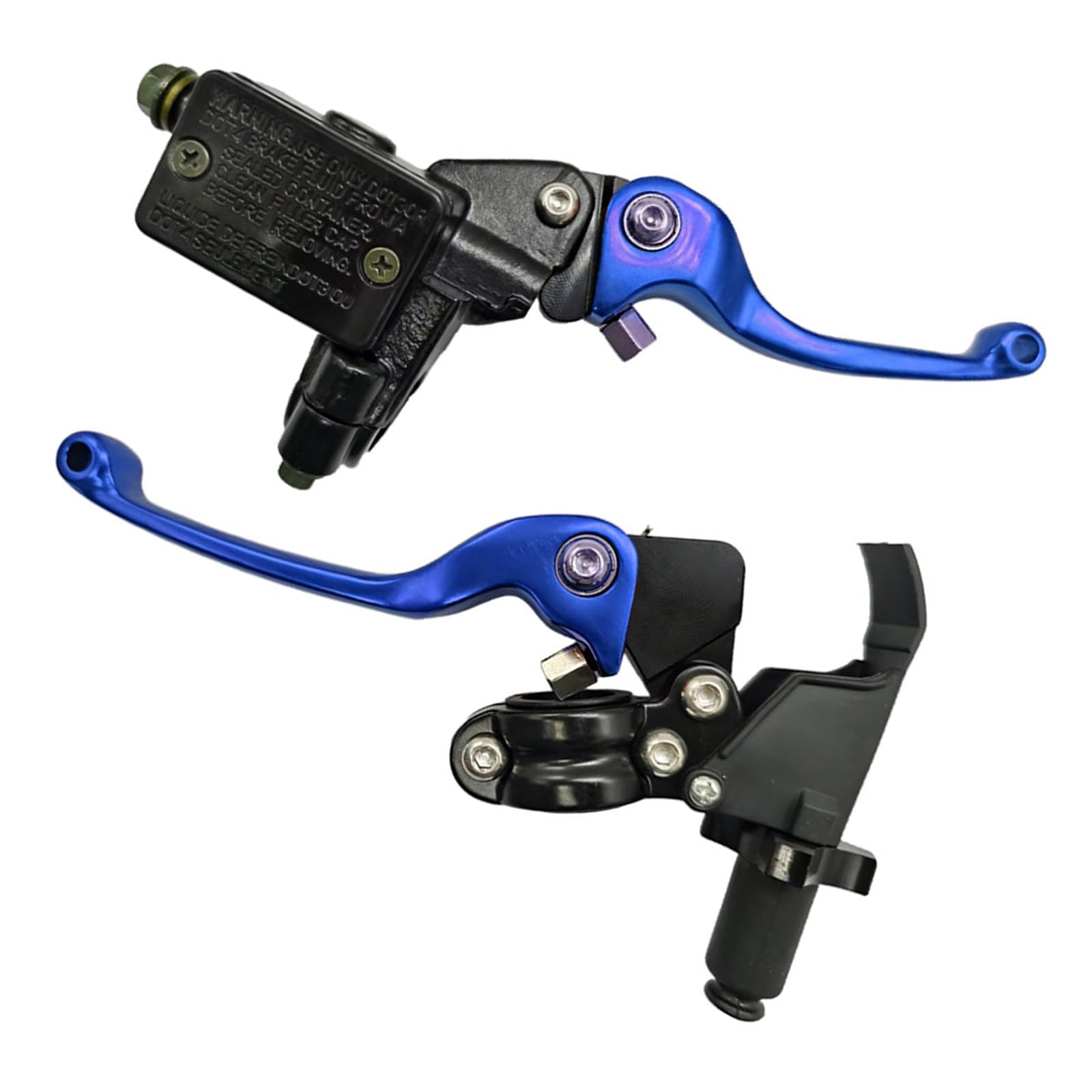 Hsioluted Blue 1 Pair Clutches Brake Handle Lever Motocross Brake Clutches Levers Handle Motorcycle Accessory Metal Lever Electric Bike