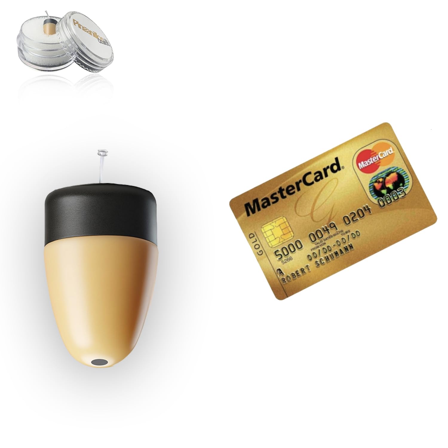 Auricolari nascosti Pingring Esami Carta di credito SIM - Auricolare spia invisibile wireless Copiare Esame (Mini)