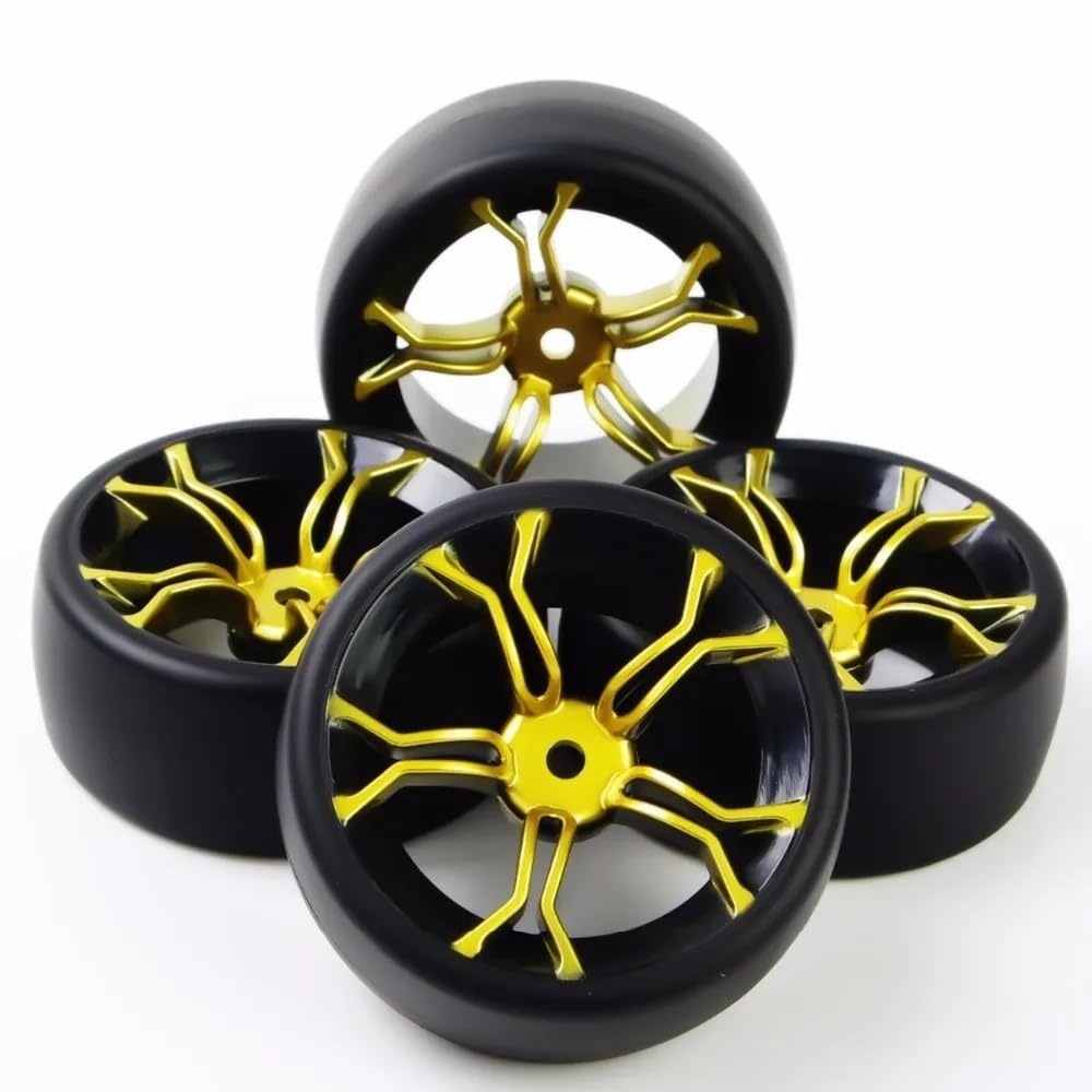 Pneumatici e cerchioni da deriva in scala 1/10 con offset da 6 mm e esagono da 12 mm per accessori RC on-road compatibili per auto