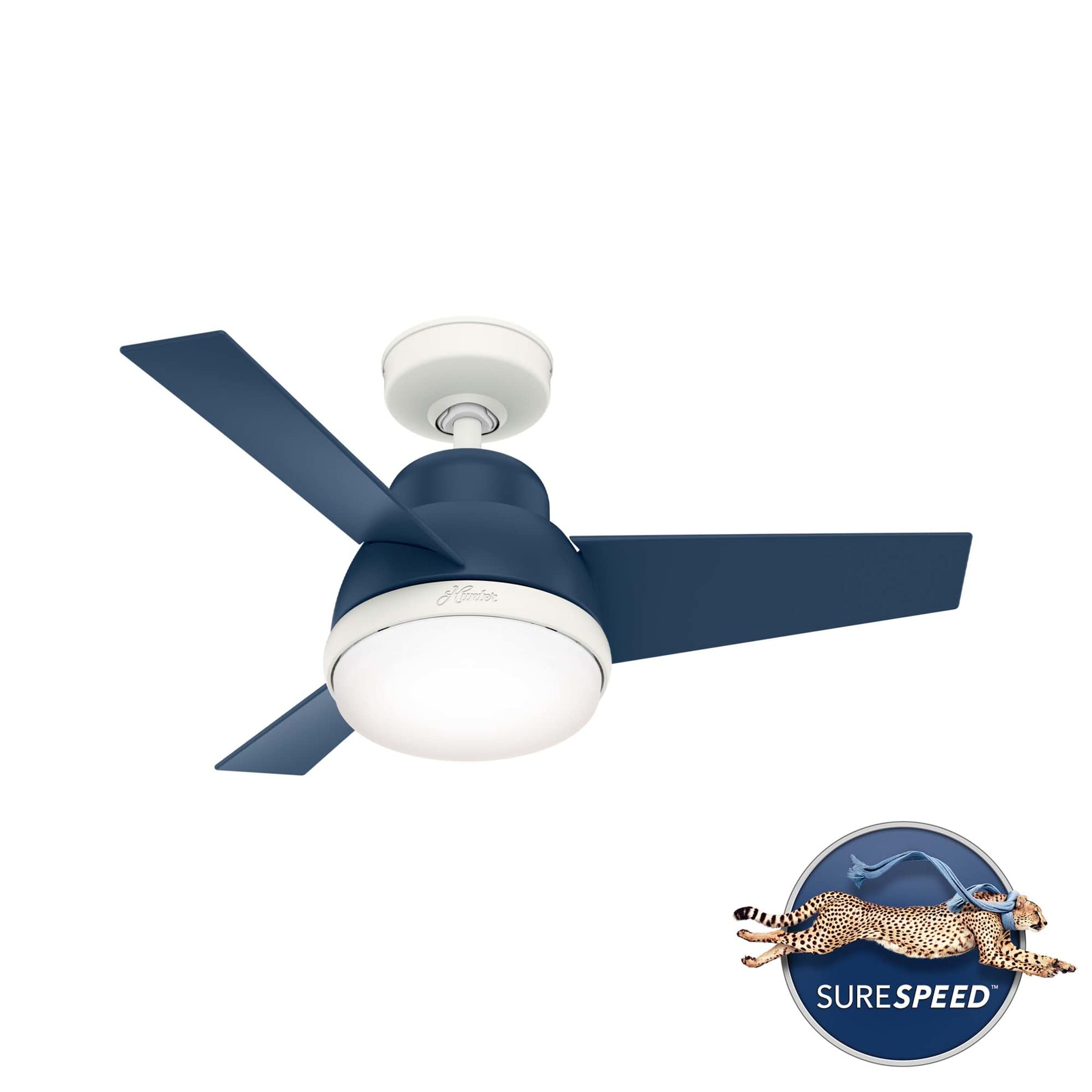 Hunter Fan 52 Inch White Indoor Ceiling Fan With Light Kit And Handheld Remote For Bedroom, Living Room/Family Room, Dining Room, Kitchen, Office (Certified Refurbished - View #4