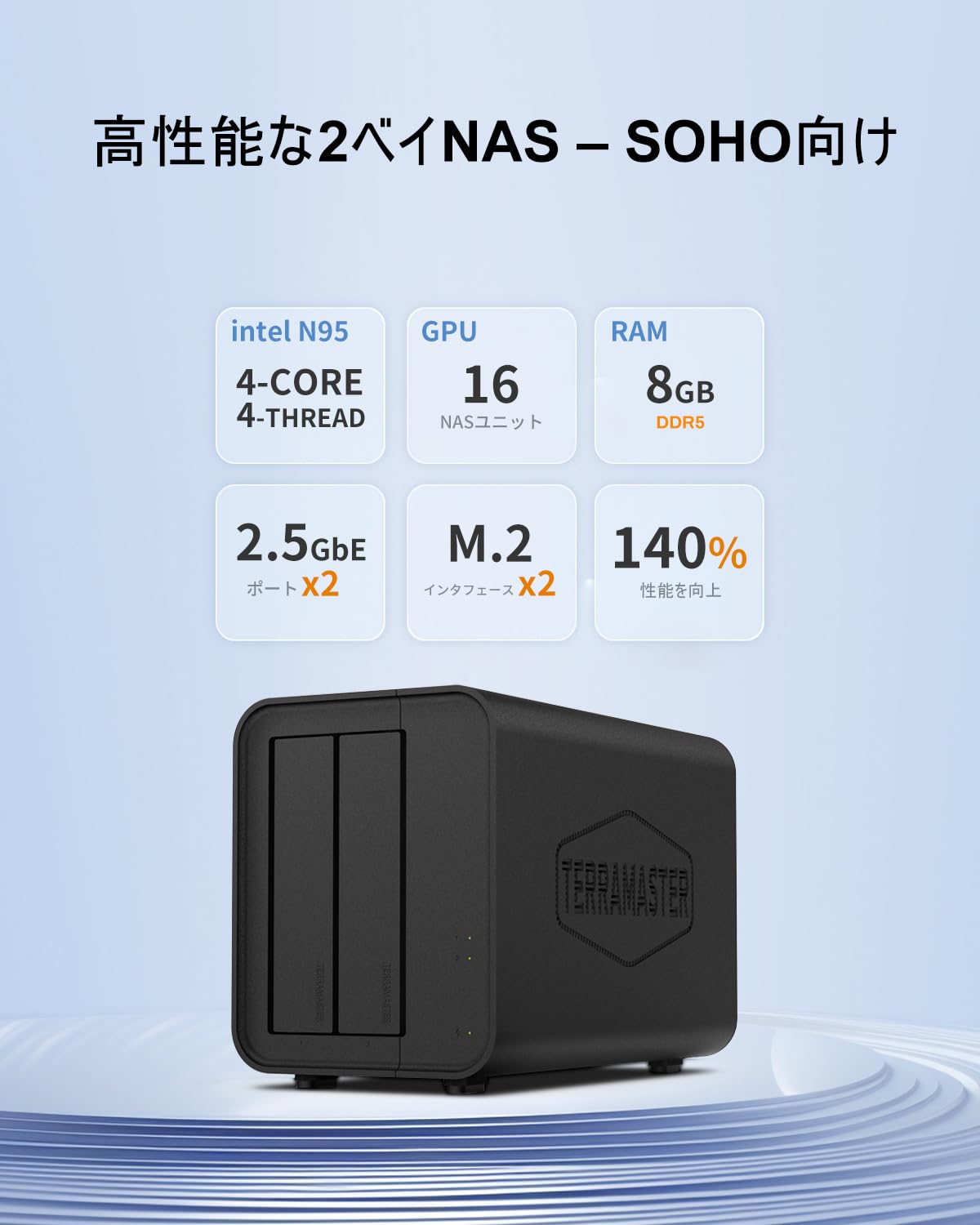 Amazon.co.jp: TERRAMASTER テラマスターF2-424 NASストレージ – 2ベイ