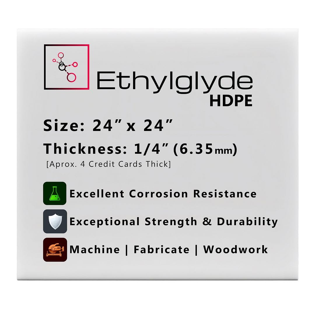 Black HDPE Sheet 12" x 24" - Durable & Chemical Resistant -32