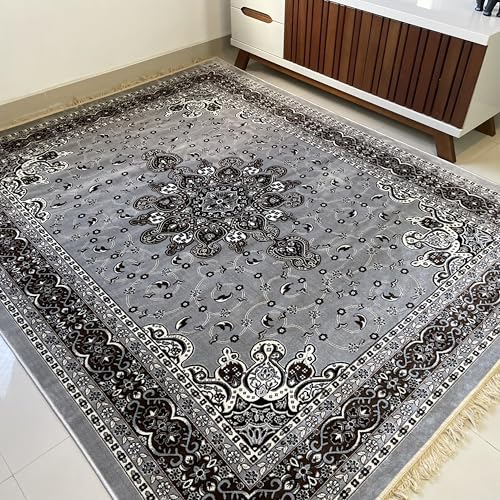 Tapete Sala 2,00x2,50 M Belga Persa Clássico Franja Luxo Medalhão Tabriz (Modelo 4)