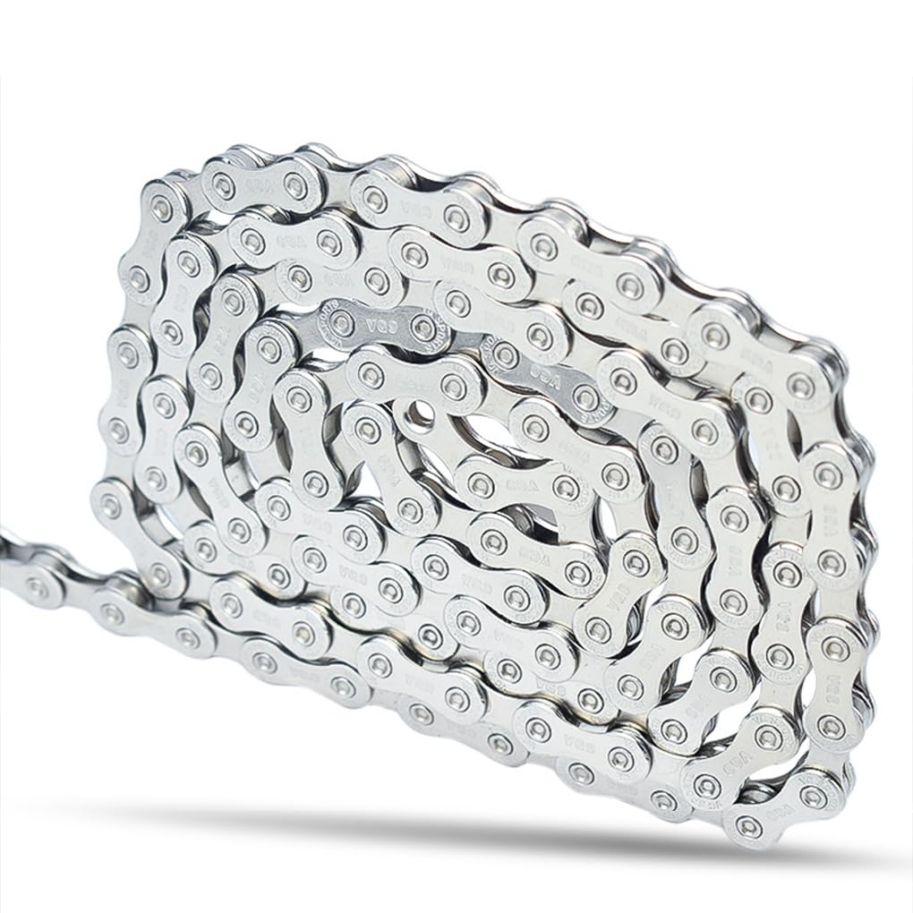 5 Set di Catena per bici facile da installare per mountain bike e bici da strada Catene per mountain bike robuste e durevoli in acciaio al carbonio Elegante oro 9 velocità