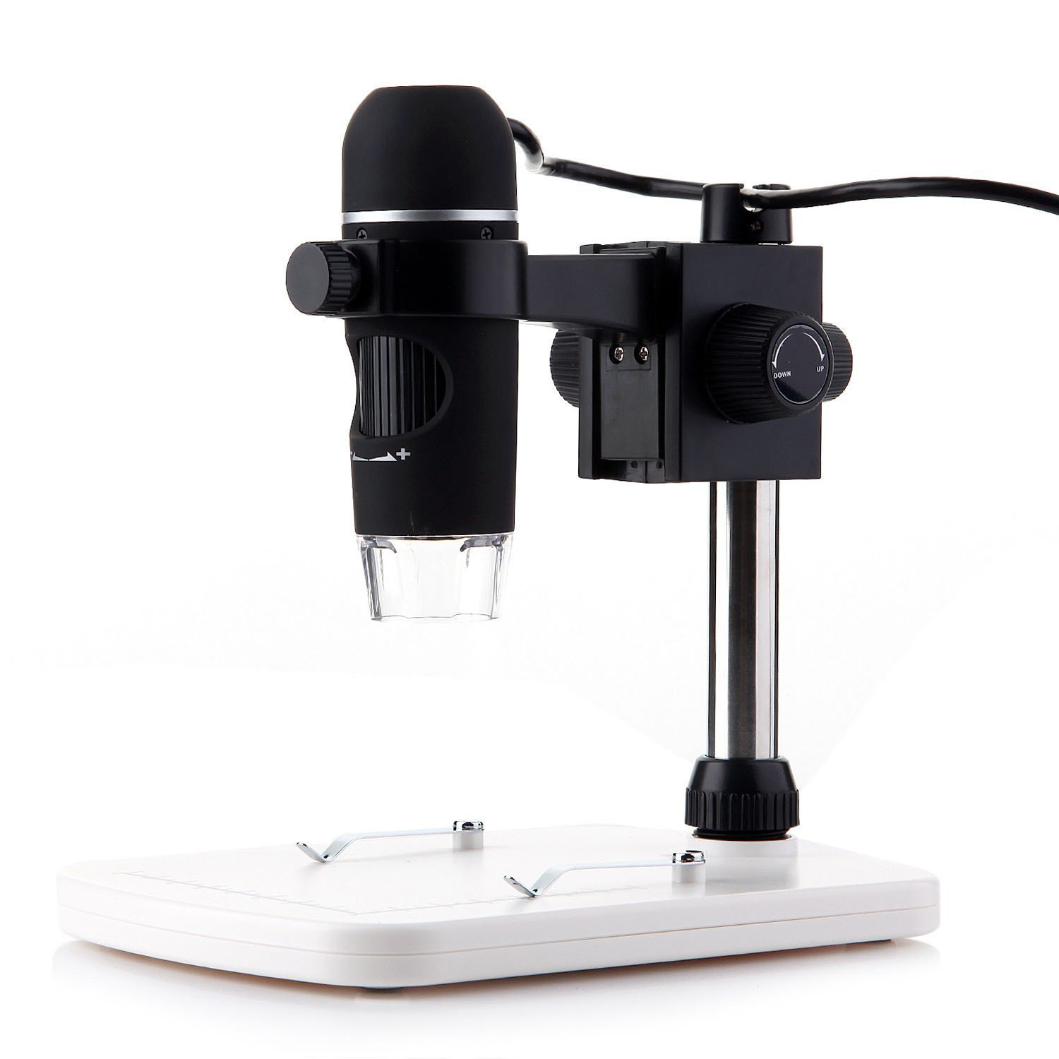 EMEBAY USB Microscopio Digital 5 MP de Vídeo Microscopique Cámara Lupa 300x | útil para la examinassions de pelo, textiles, insignias, girarla, plantas y monedas (entre muchos otros objetos y spécimens)
