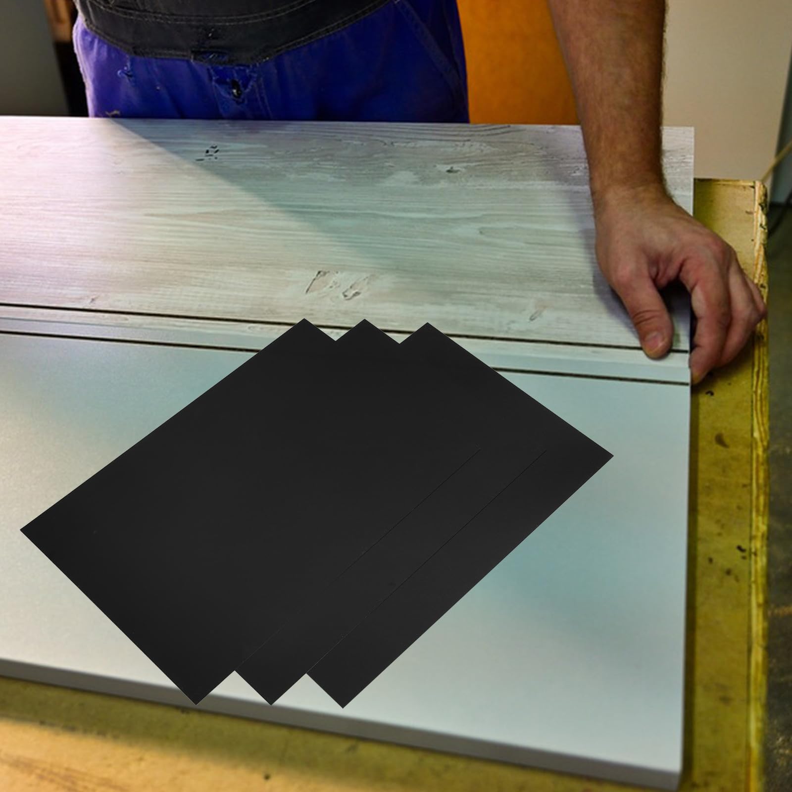 SEWACC Plaques D'aluminium Anodisé Noir 3pcs, Matériau Aluminium 5052 Solide et Résistant à L'usure, pour Gravure et Fabrication de Panneaux Élégants