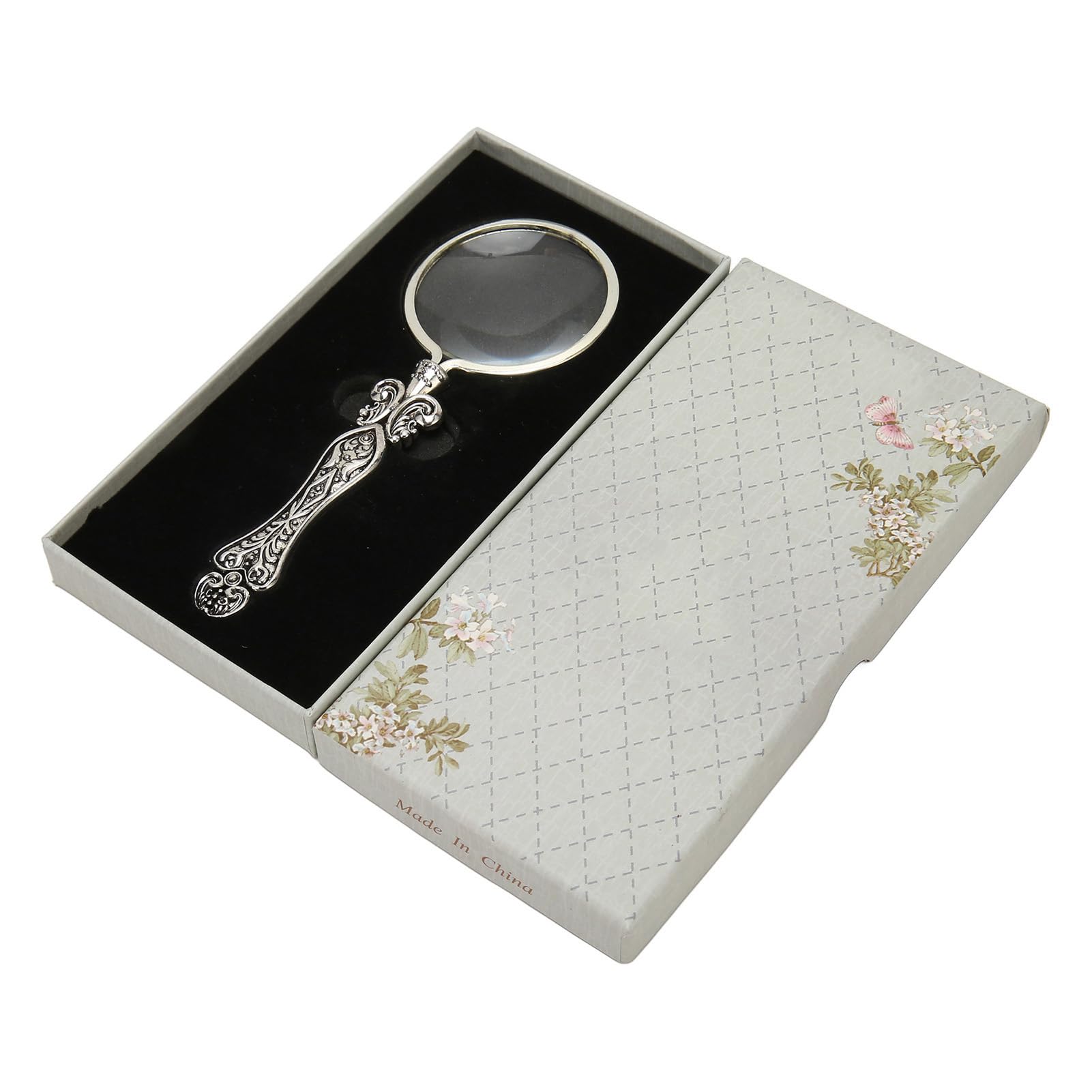 Ejoyous Retro Magnifier Glass, Retro 3X Magnifying Glass, Pocket Metal Magnifying Glass, Reading Magnifier, Metal Handle, High Magnification for Elderly, Children