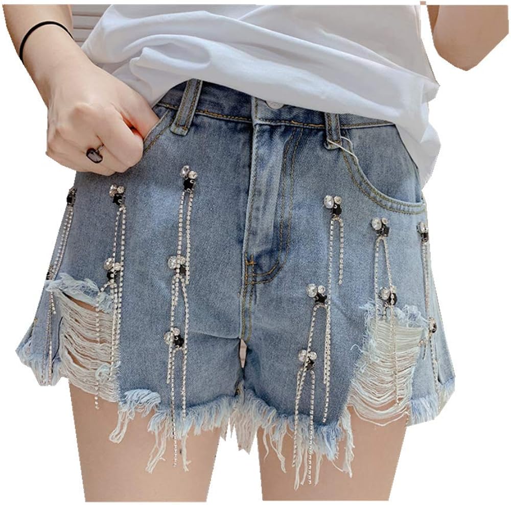 ladies short denim shorts