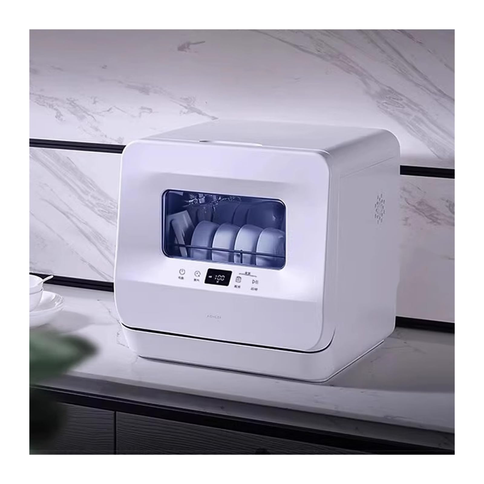 Lavavajillas- Lavavajillas de Escritorio for el hogar, lavavajillas de Almacenamiento de Secado Completamente automático, de Mesa pequeña, sin instalación hogar, Apartamentos y vehícu