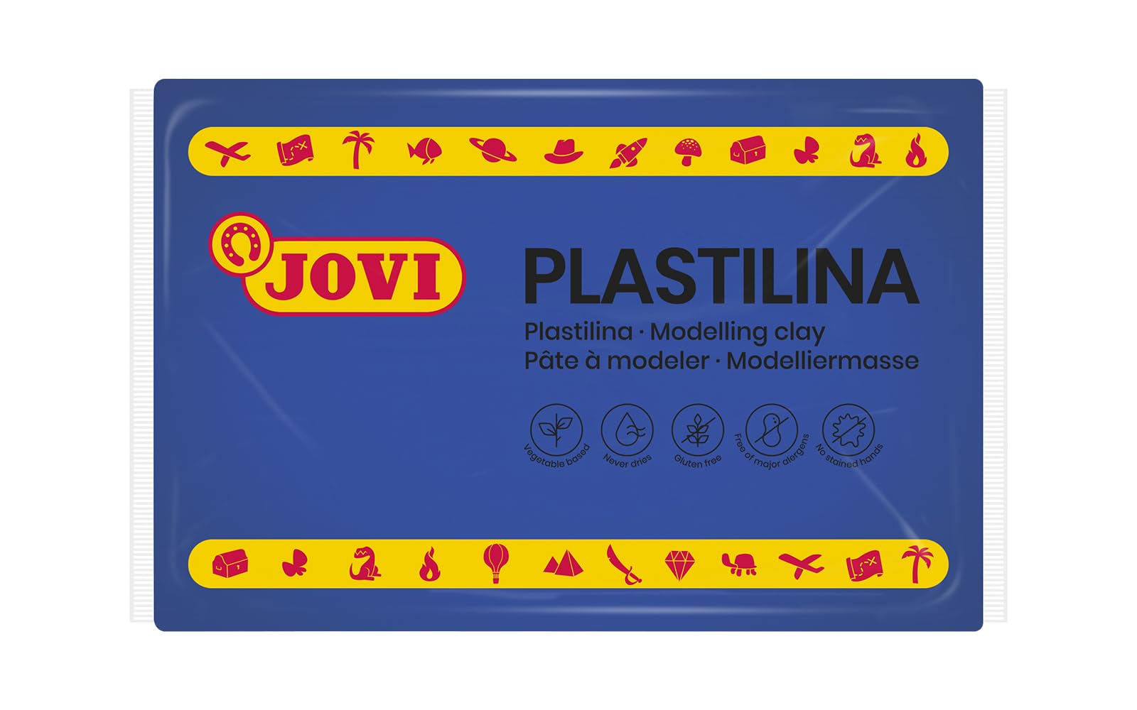 Jovi - Pudełko modeliny w 100% roślinnej, 15 x 350 gram granulek, ciemnoniebieskie, bezglutenowe (7213)