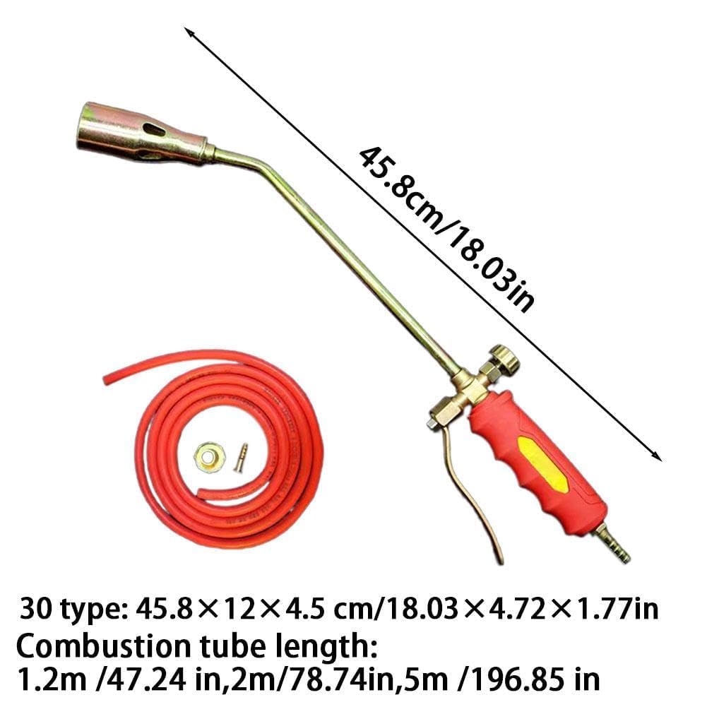 Kit de antorcha quemador de malezas de propano de alto rendimiento – Quemador de malezas portátil de 1.900.000 BTU con gatillo turbo, manguera de 1,2 metros, encendedor de botón pulsador para