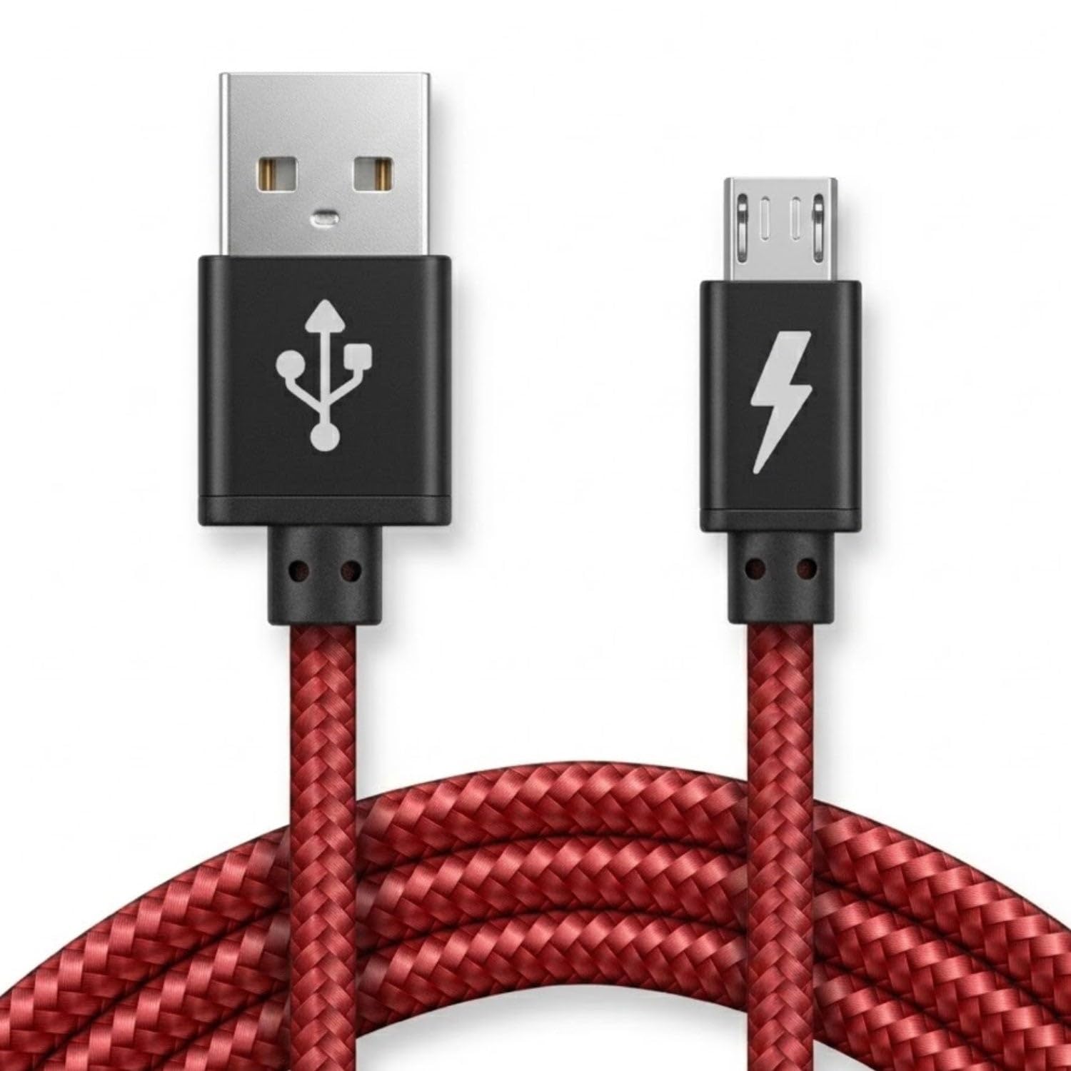 iSOUL Micro USB Cable, Red 3M Android Charger Cable 2.4A Nylon Braided Fast Charging Cables for PS4, Samsung Galaxy S7 S6 S5 J7 J5 J6 J3, Note, LG, Nexus, Nokia, Xbox, HTC,Sony, Kindle Fire