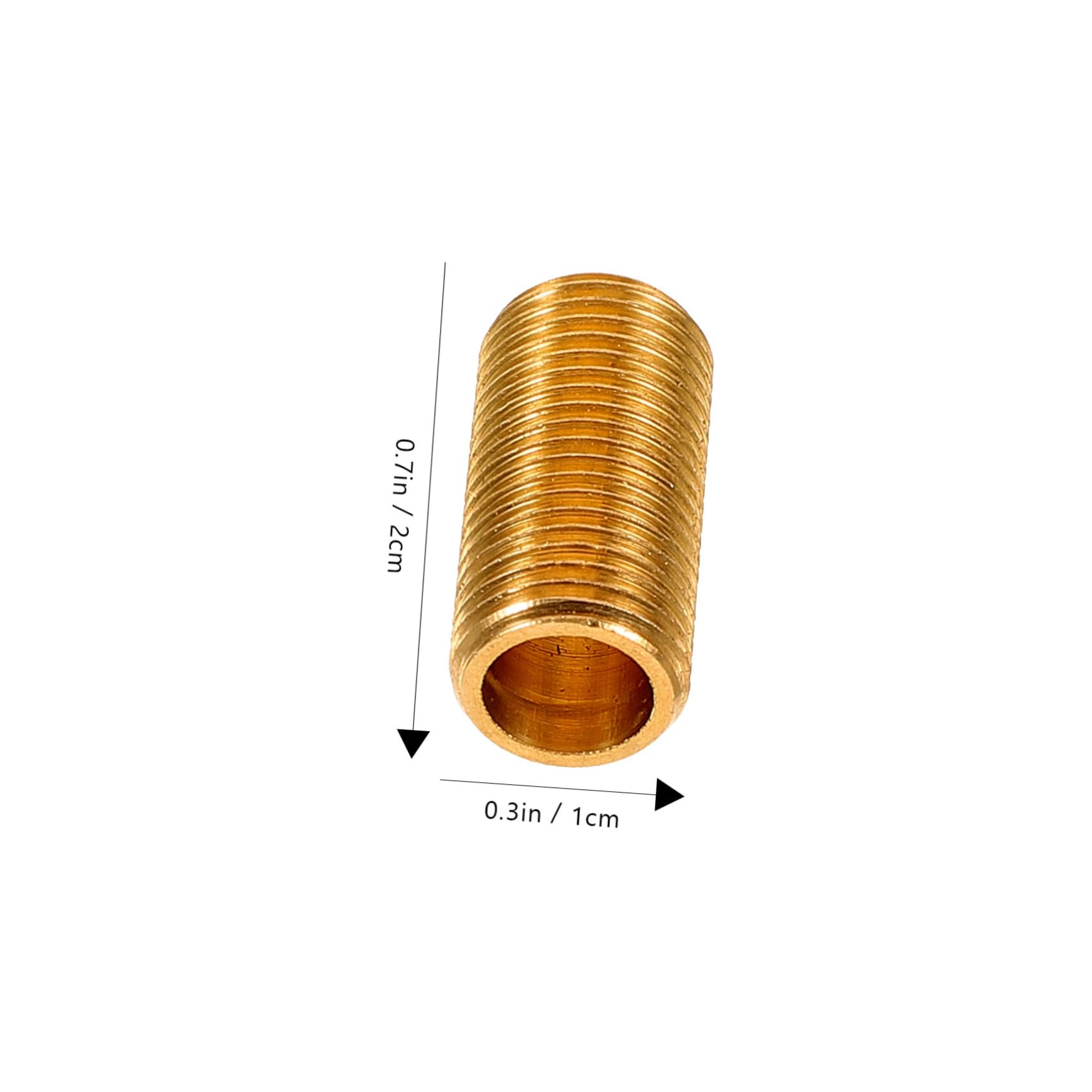 KALLORY Standard Metric Threads Brass Tube Lamp Nut Extension Rod Coupling for Lamp