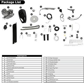 Bicycle Motor 80cc Bicycle Engine Kit 2 Stroke Motorized Bike Motor Kit for Bicycle Auxiliary Motor Electric Motor Micro Motor for Mountain Bike Road Bike Gravel Bike