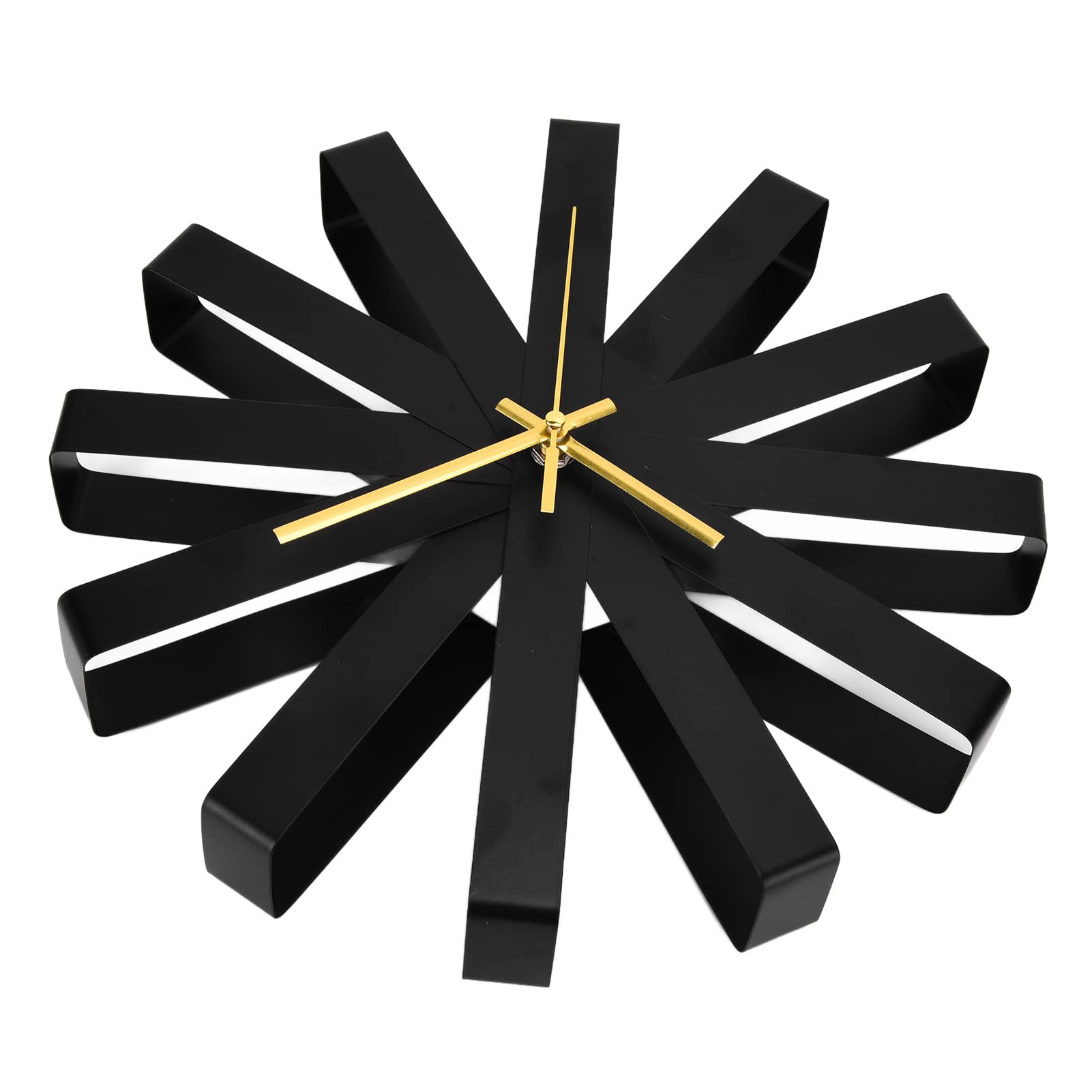 Cryfokt Orologio da Parete Silenzioso, Design a Nastro in Acciaio Inox,