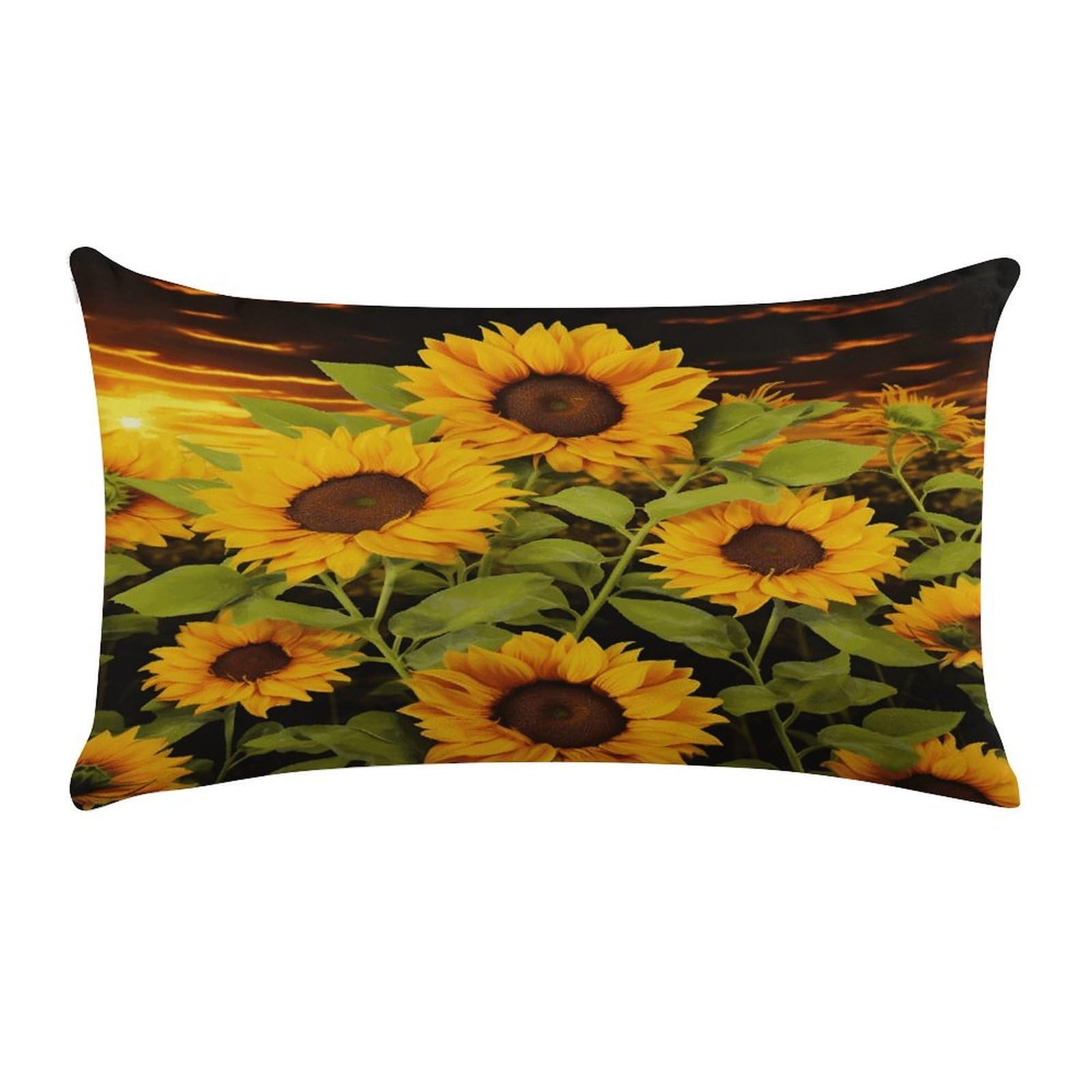 FodPand Sun Flower Throw Pillow Covers Rectangular Pillow Case Short Plush Pillowcase Cozy Pillow Protector Pillow Shames Soft Cushion Cases Decor Lumbar Pillow Shell 12"X20"