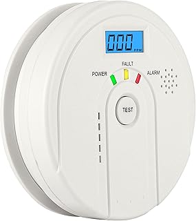 HOMELYLIFE Carbon Monoxide Detector, Replaceable Battery Operated Carbon Monoxide Alarm with LCD Digital Display, EN 50291 CO Alarms Monitor for Home Safety (AA Battery NOT Included)