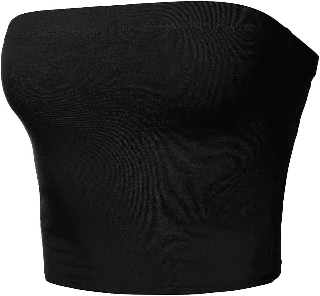 Amazon.com: Women Strapless Tube Tops Basic Crop Strachy Bandeau Amazon.com: Women Strapless Tube Tops Basic Crop Strachy Bandeau