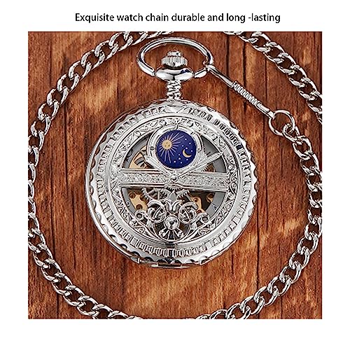 Klassieke Zakhorloge Handopwindbare mechanische zakhorloges heren zakhorloge vintage met kettingdoos for papa zoon opa verjaardagscadeaus Quartz Zakhorloge - Afbeelding 8