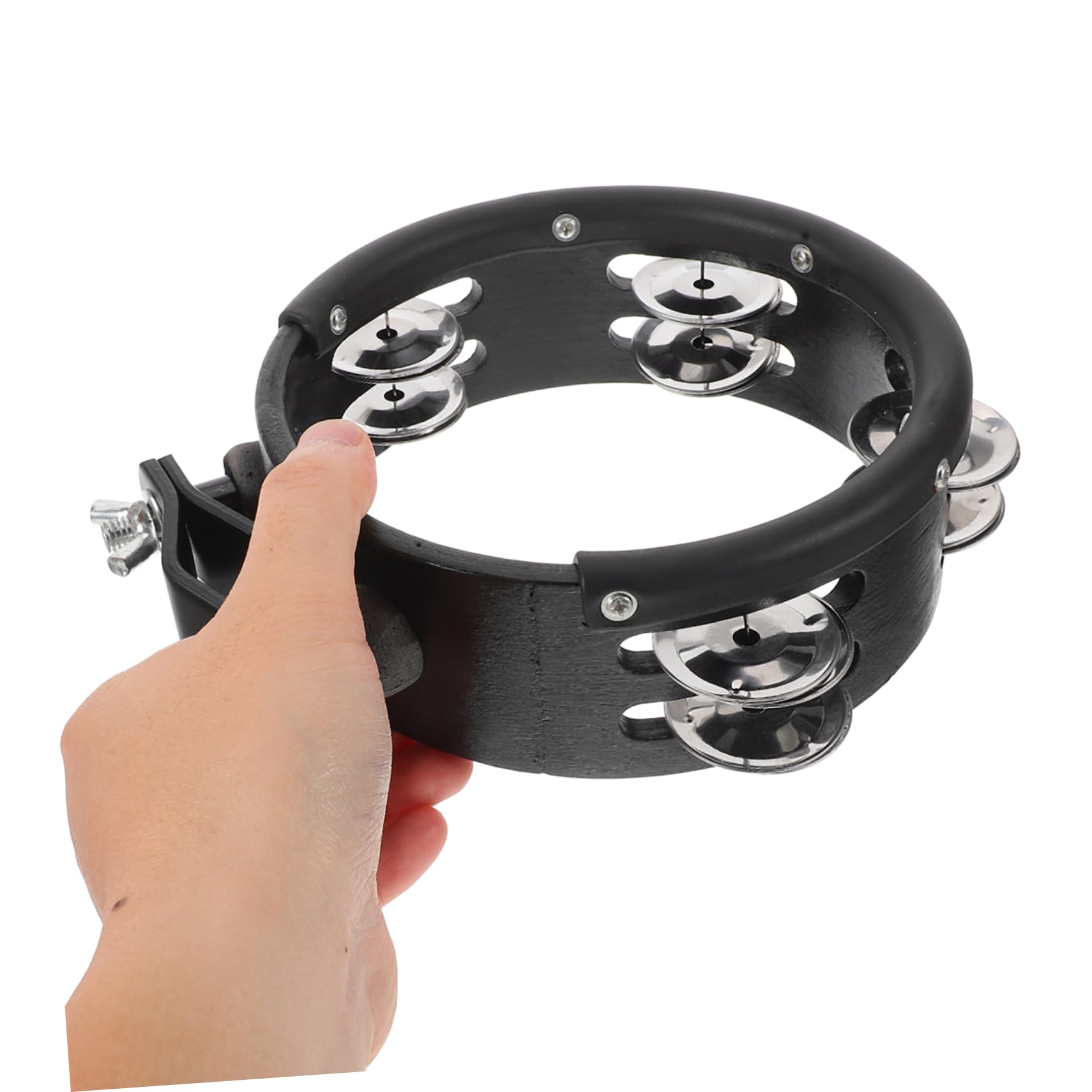 Vaguelly Rund Geformtes Tamburin und Metall mit Einfacher Befestigung für Schlagzeug Zubehör Musikinstrument für Hi Hat und Percussion Performance