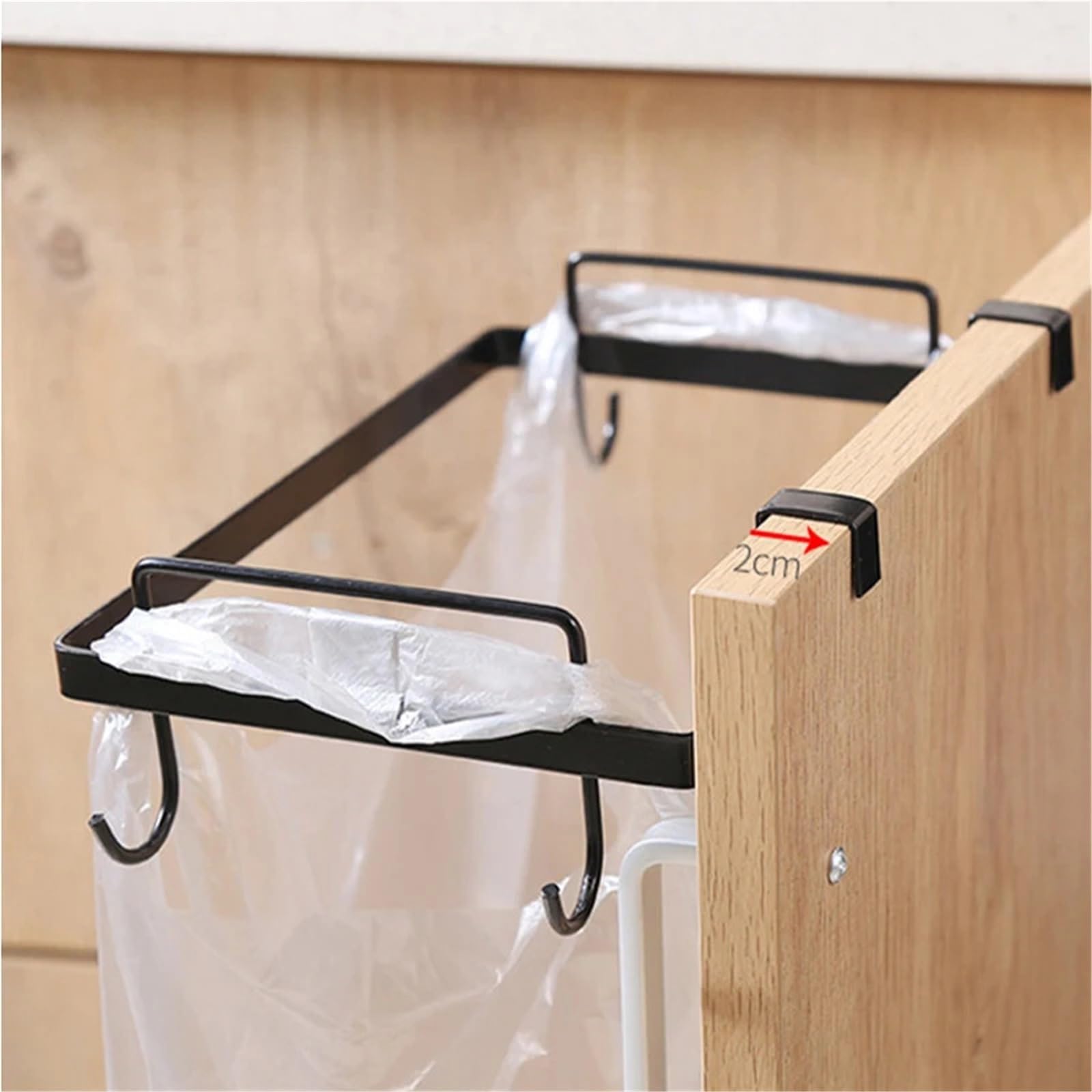 Soporte para Bolsas De Basura Colgador de Bolsa de Basura for Cocina, Estante de Basura de Metal, Colgador de Puerta de Armario, Accesorios de Almacenamiento for Basura, 2 uds.