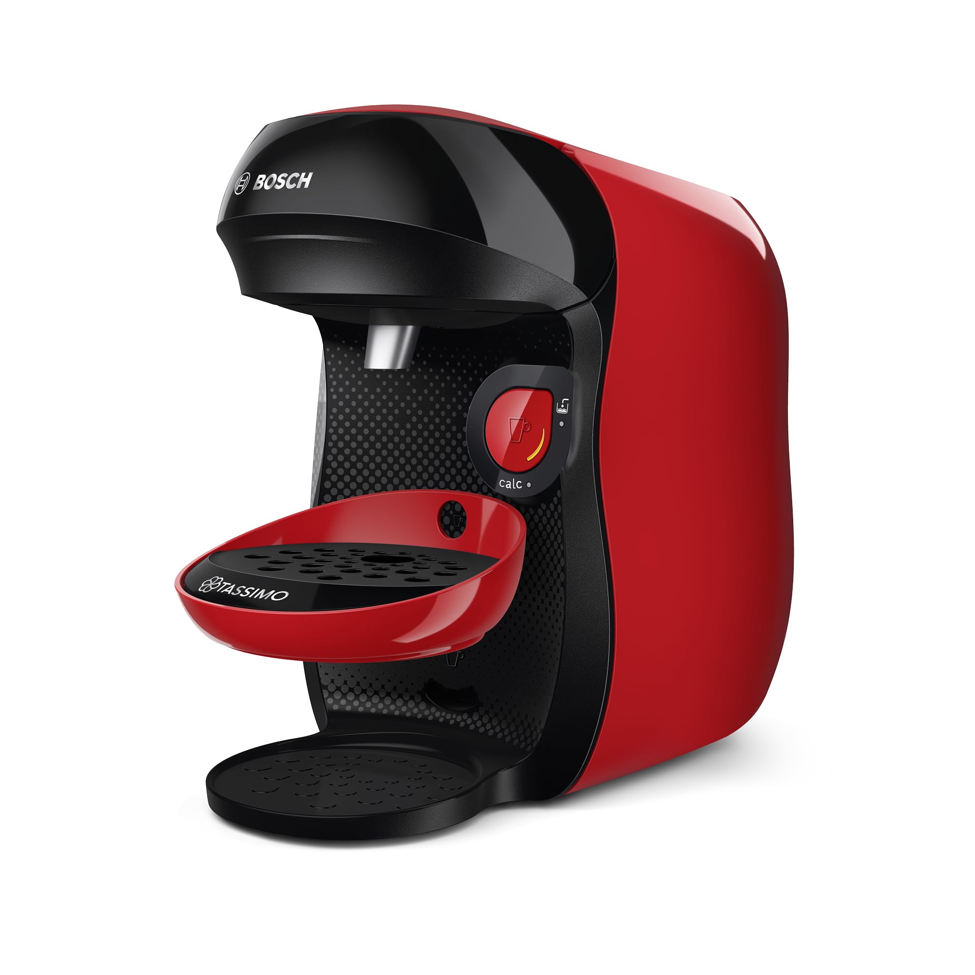 Bosch Machine à café multi-boissons Tassimo Happy friendly, TAS103E, plus de 70 boissons chaudes, OneTouch, cafétière à dosettes, Intellibrew, rouge