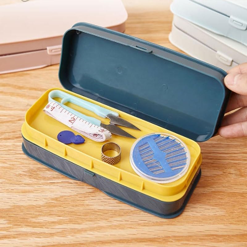 LUIJHFC Multifunctional PP Sewing Kit Household Mini Tool Needle Thread Box
