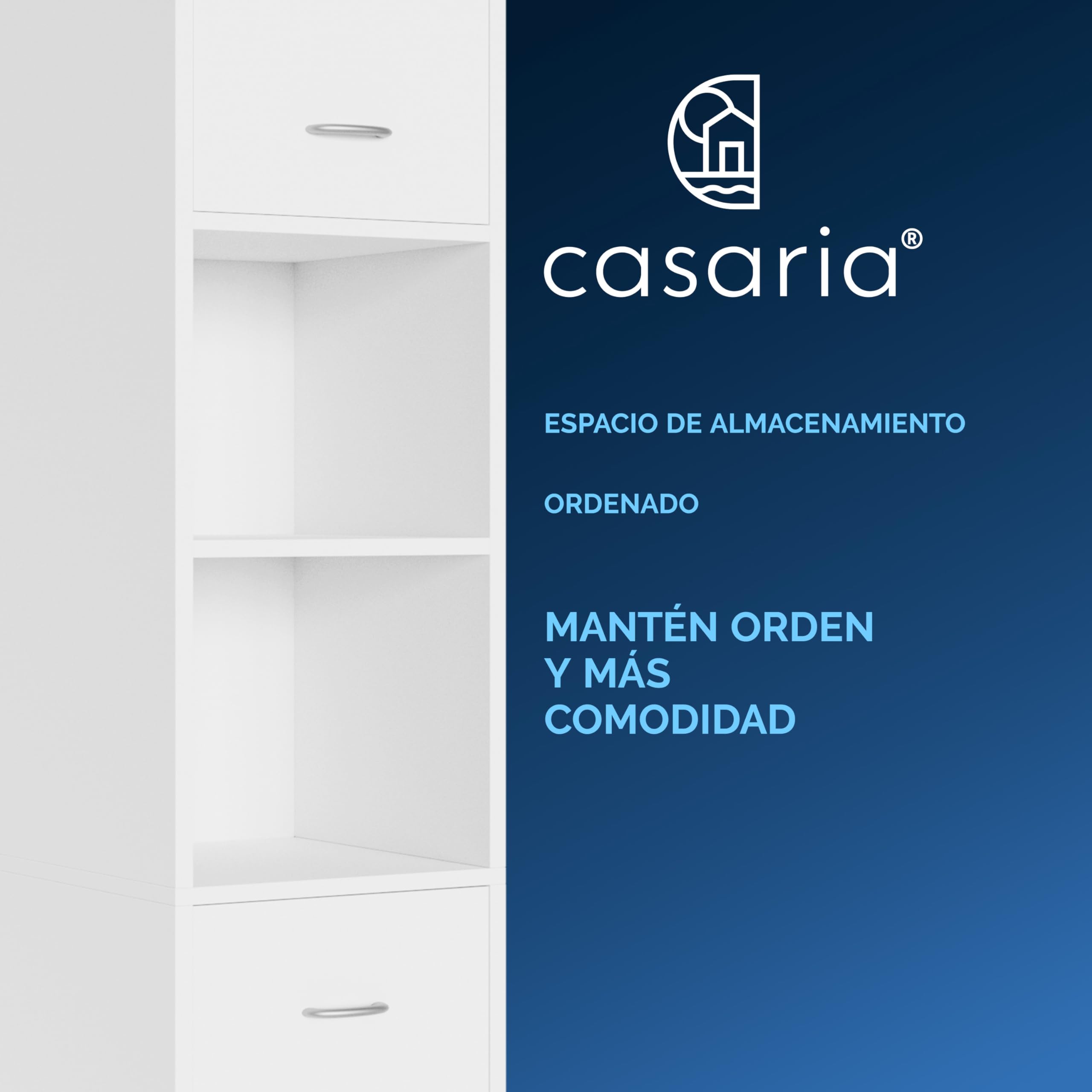 CASARIA® Armario de Baño Alto Estrecho de 180cm, 30 cm Ancho, Mueble, Columna de baño, Estantería Almacenaje, 6 Baldas Ajustables, 2 Puertas, Armarios Multiusos, Fondo 30cm, Blanco
