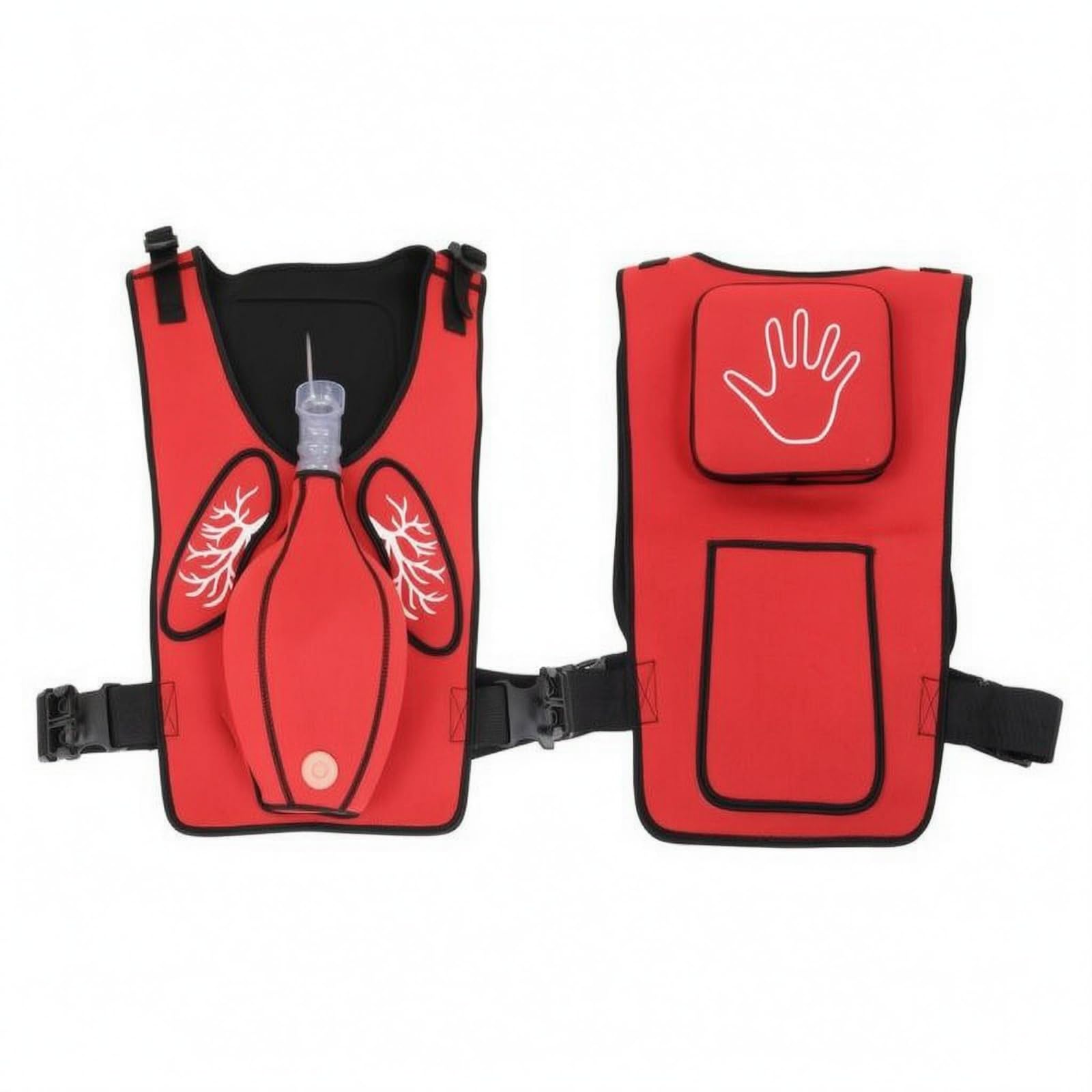 Adjustable Straps Heimlich Training Vest Translucent Airway Choking Rescue Training Vest Chest Graphics Heimlich Maneuver Instructor Sleeveless for Adults, Heimlich Training-image-15
