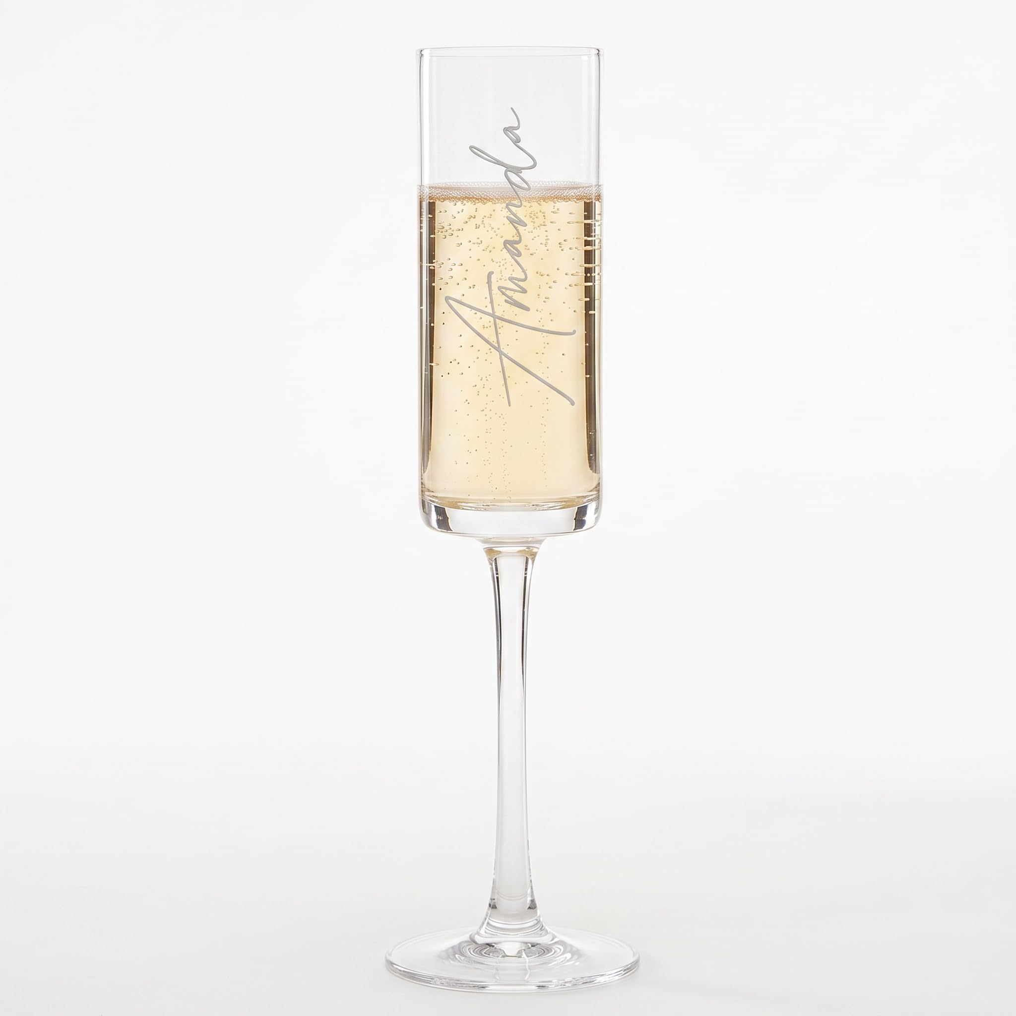 Modern & Elegant Personalised Tall Champagne Prosecco Glass Any Name