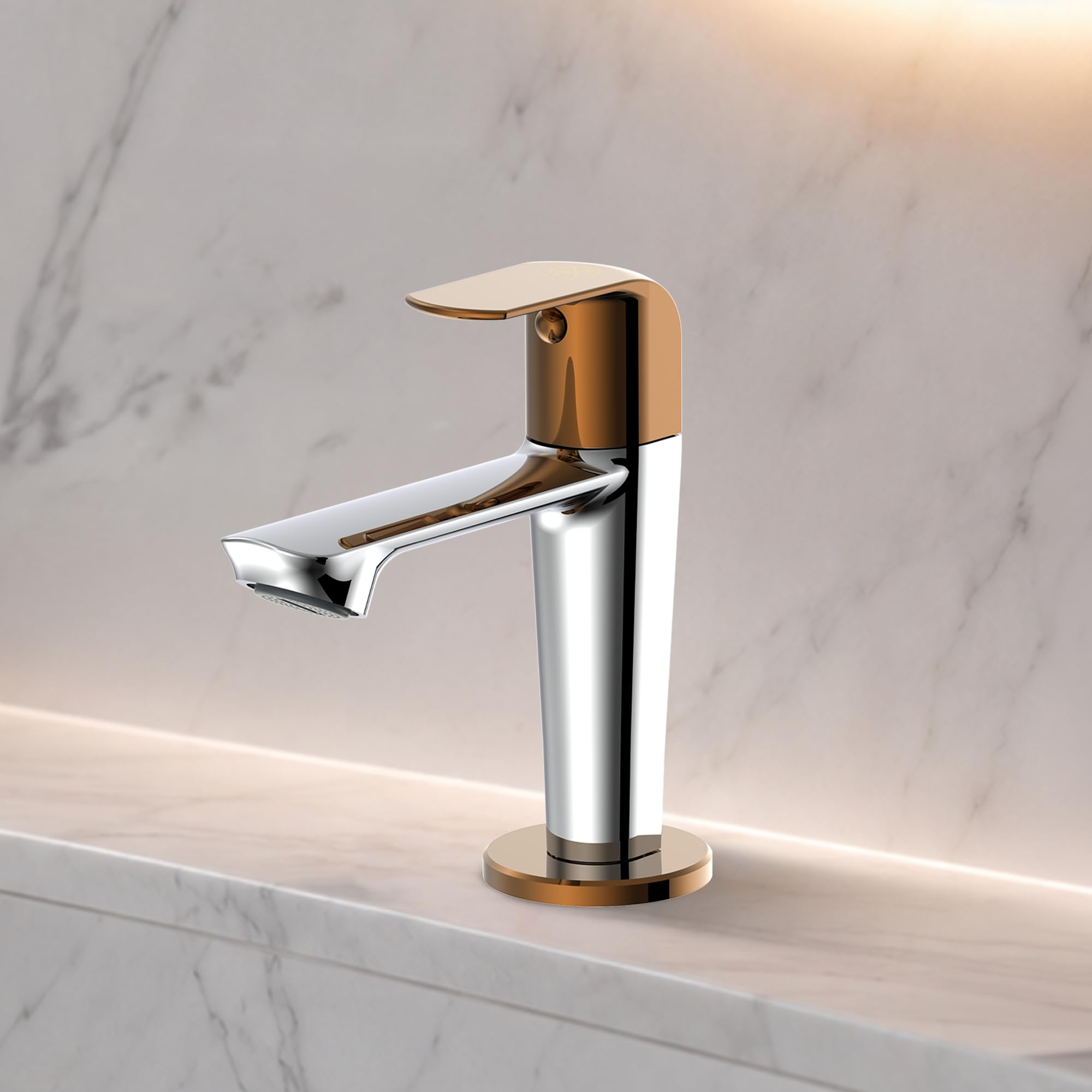 RN Pillar Cock Long Nose with Flange for Wash Basin | Chrome Plated Bathroom Faucet | Deck Mounted Basin Tap | Smooth Water Flow | Solitaire Pro Collection | 10 Year Warranty-image-5