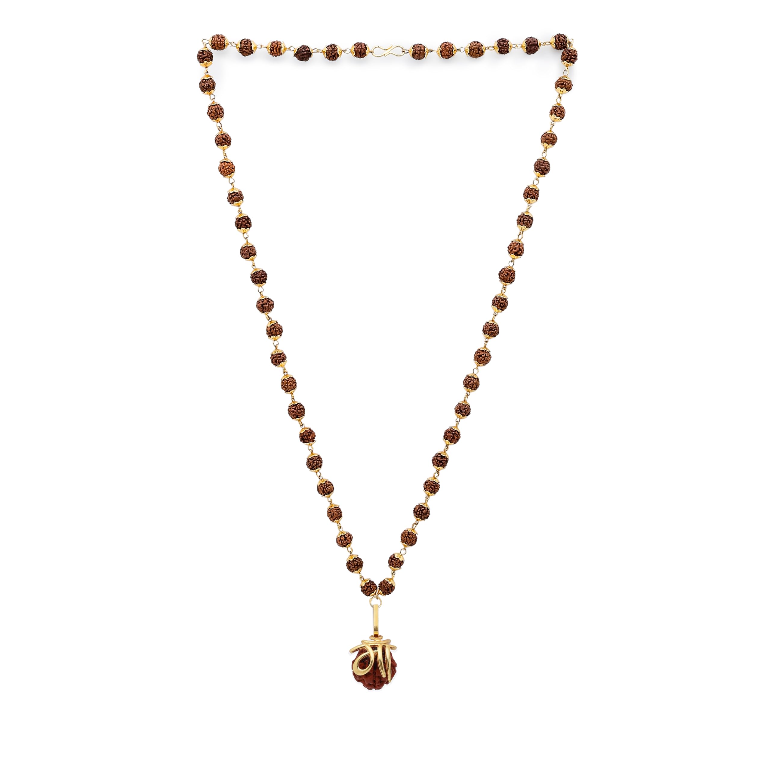 Divine Hindu Rudraksha Pendant Mala, 5 Mukhi Rudraksha Necklace | Lab Tested | 10MM Bead | Prayer, Jap, Energy Balance, Vastu | For Men & Women | (26.5 Inch)-image-27