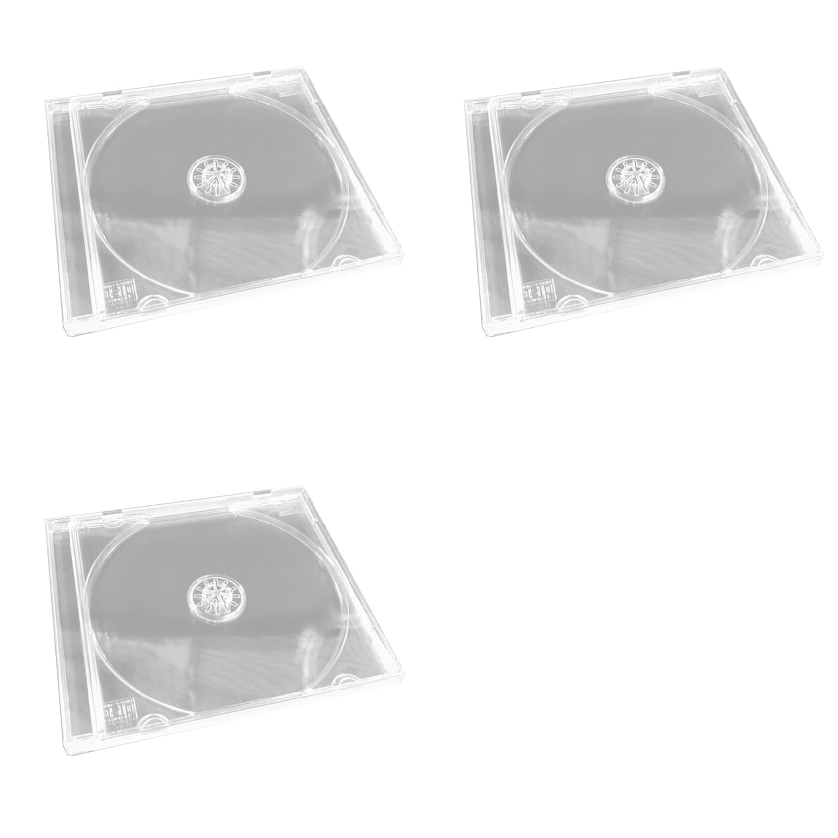 Onchdbfhuu 3X Transparent Plastic CD/DVD Case Single Piece Disc Storage Organizer Album Box for Media Protection