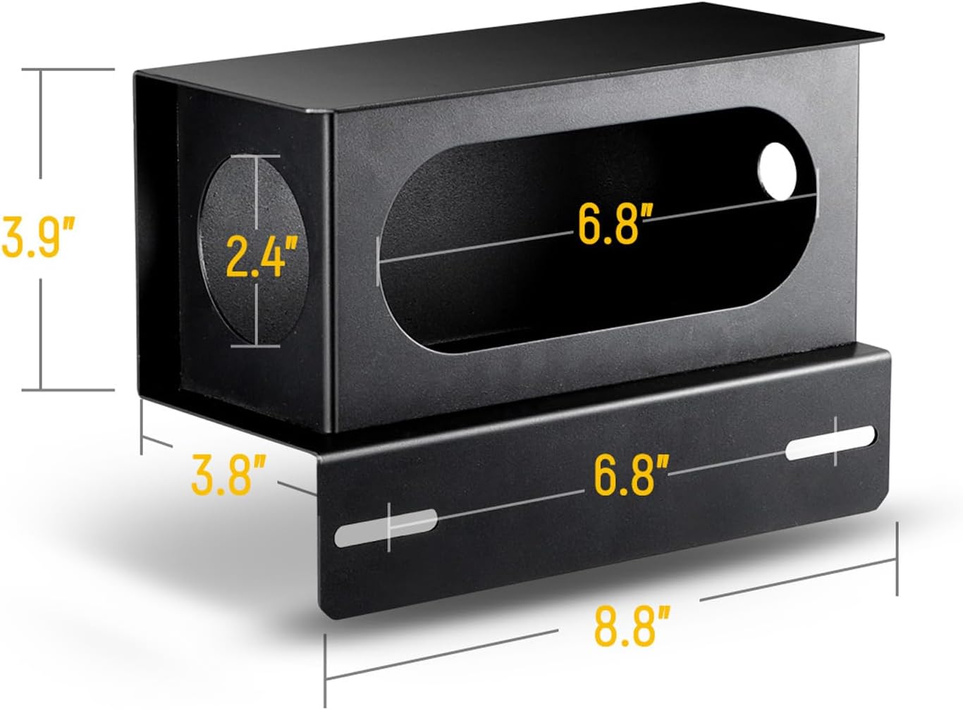 Partsam Heavy Duty Black Steel Utility Truck Trailer 6" Tail Light Guard Oval Box 2" Side Light
