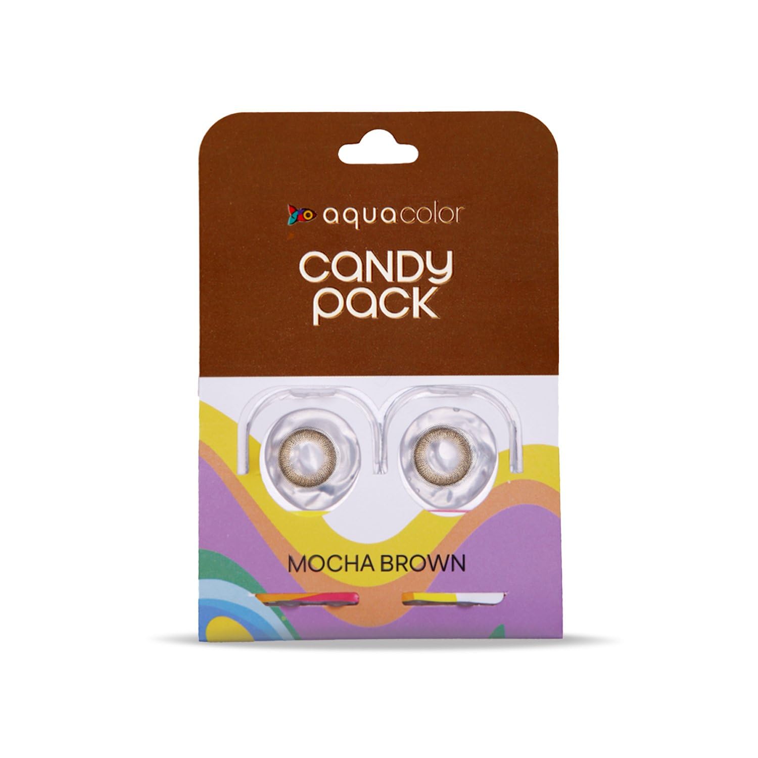 Aquacolor Mocha Brown Candy Pack Zero Power Colored Lenses (2 Lens/Box)