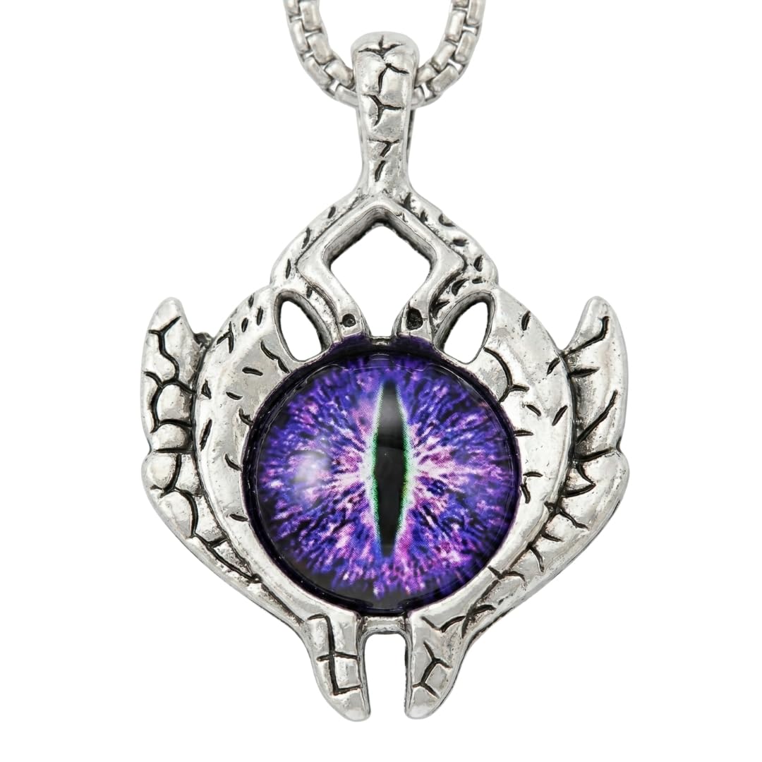 the men thing PURPLE-EYE PROTECT (T) - Pure Titanium Steel Pendant with Stainless Steel 24inch Round Box Chain, European trending Style for Men & Boy-picture-1