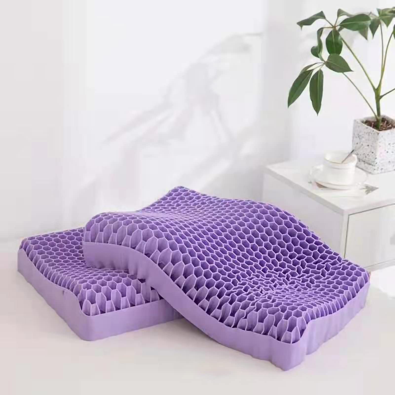 Cuscino in Schiuma di Lattice, Cuscino per Collo Multifunzionale Traspirante, Cuscino Ergonomico in Schiuma Confortevole per la Casa con Federa, Cuscino per Letto per Supino o(Tipo trapezoidale)