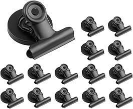 Pack of 15 Magnetic Clips, 30 mm, Fridge Magnets with Magnets, Ultra Strong, Magnetic Clips Magnets for Magnetic Board, Fridge Magnets for Fridge Whiteboard, Photos Calendar, Black