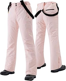 Juego de pantalones de esquí para mujer, resistentes al viento, cálidos, transpirables, para parejas, pantalones de esquí para correr, color rosa, XL, Rosa., XL