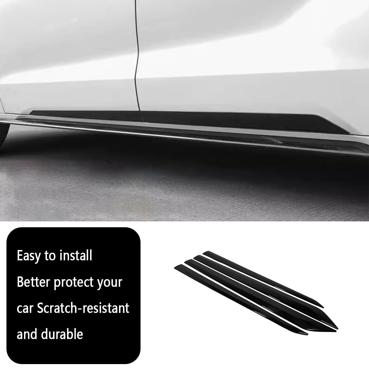 Striscia di modanatura per portiera laterale del corpo compatibile con Toyota Sienna 2021 2022 2023 2024 (nero A) 4 pezzi ABS