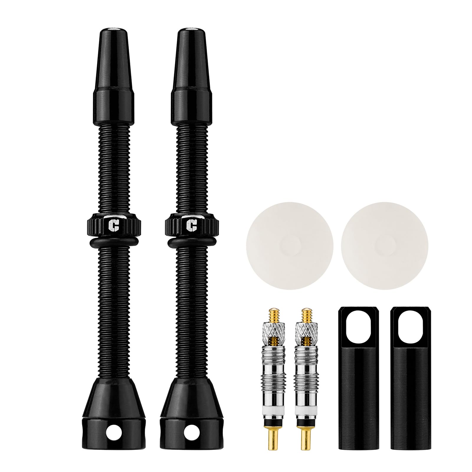 Corki Cycles Tubeless Presta Valve Stem 40 44 55 60 80 100mm with 2PCS Valve Core and 2PCS Remover Tool (Black Red Gold Rainbow)