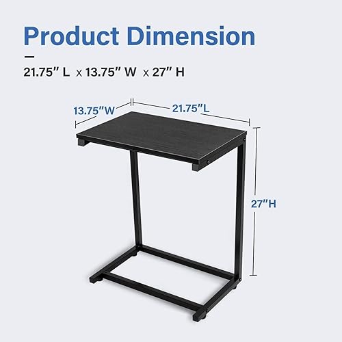 Miniatura 10 de YSSOA Mesa lateral para sofá con superficie de madera dura, 13.75 pulgadas de profundidad x 21.75 pulgadas de ancho x 27 pulgadas de alto, color