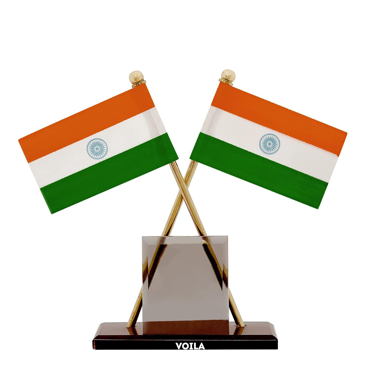 VOILA Brown Plastic Base Indian Flag for Car Dashboard Interior Desk Decoration and Office Table Decoration-image-48