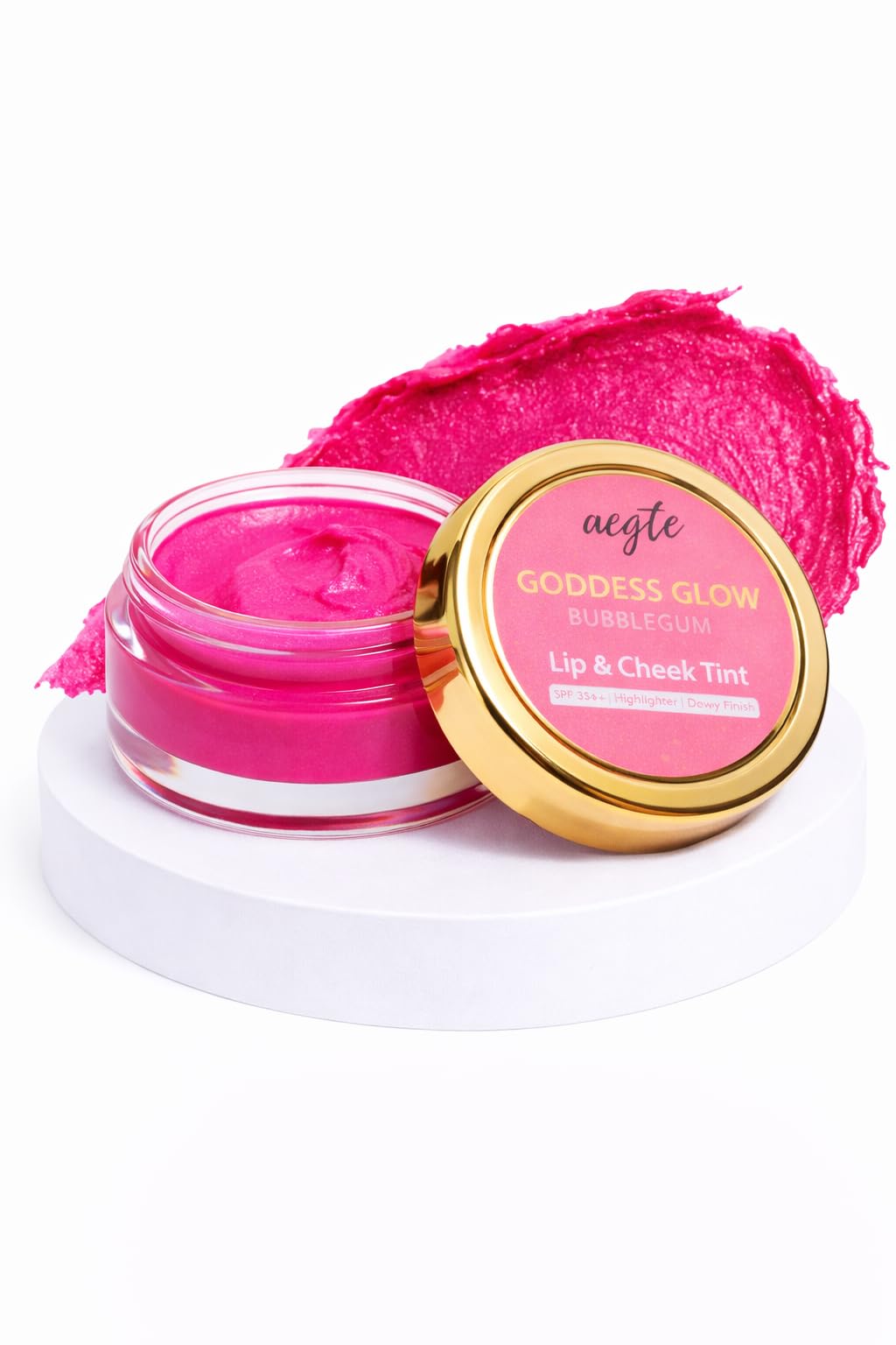 Aegte Goddess Glow Bubblegum Lip & Cheek Tint Highlighter with SPF 35++ Lighten Dark Lips 5gm-image-45