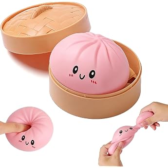 Dumpling Squishy, Giant Dumpling Squishy with Steamer Box, Anxiety-Relieving and Has a Quick Effect Recovery, Stress Relief T