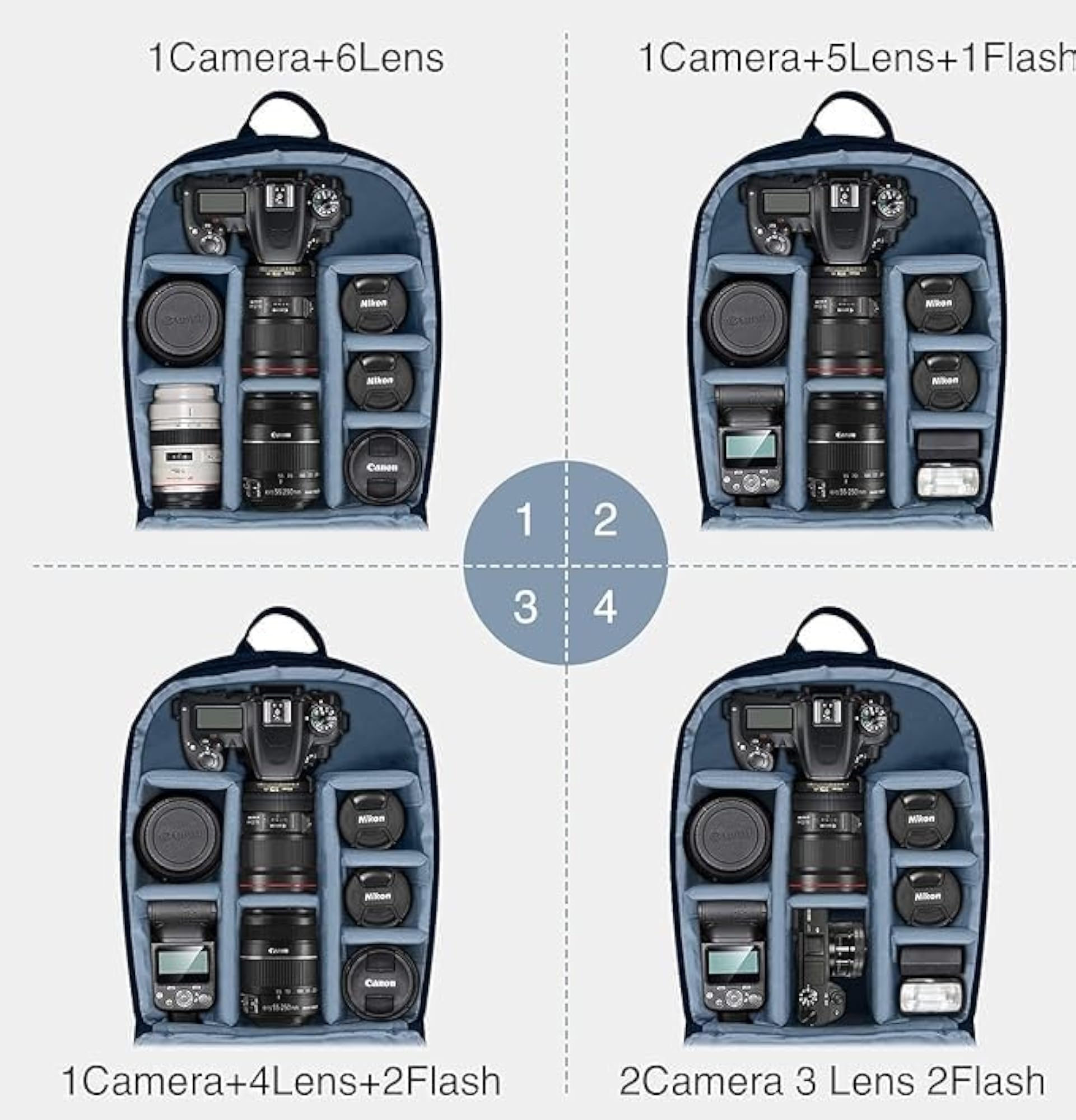 Waterproof DSLR Camera Backpack Bag for Accessories