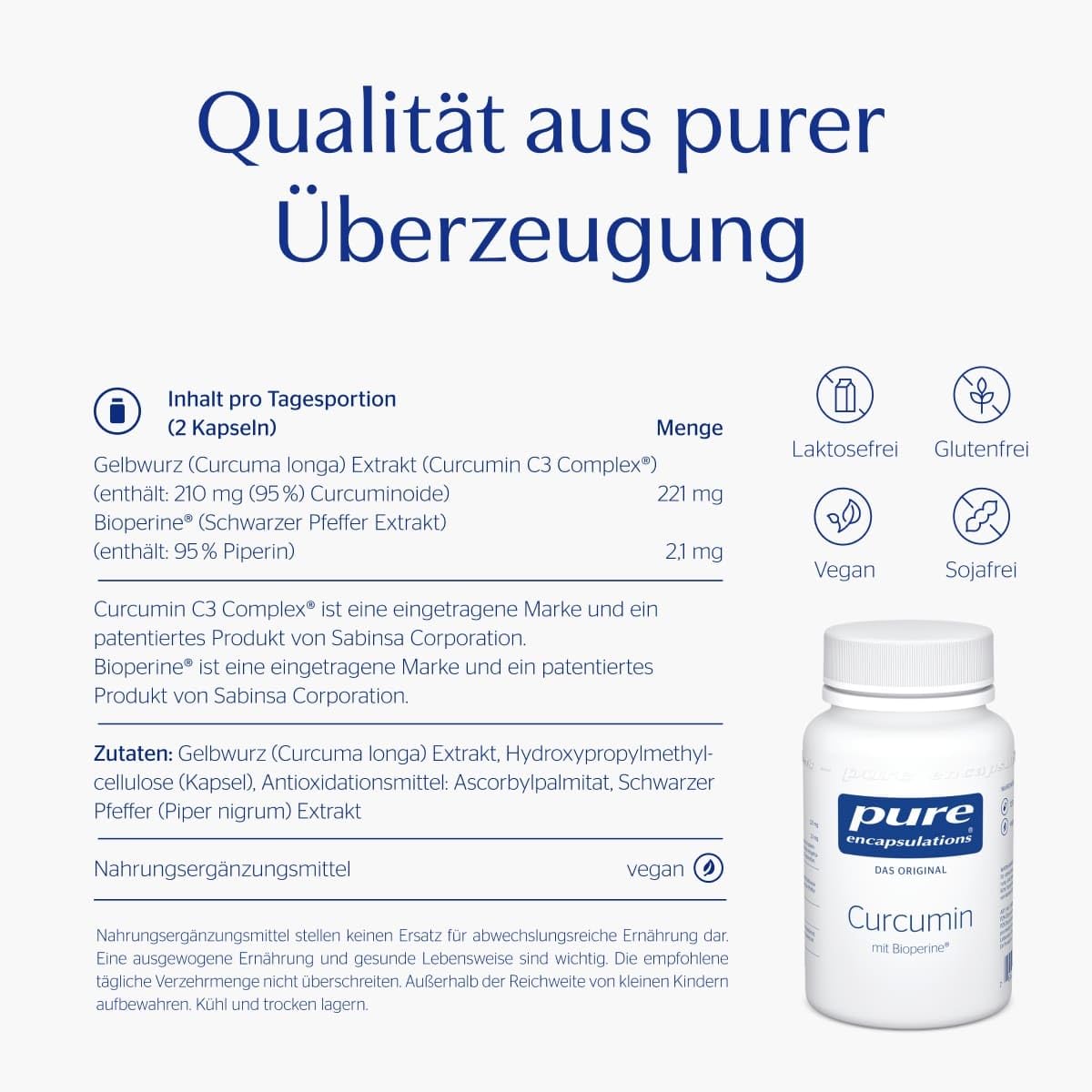 Pure Encapsulations - Curcumin mit Bioperine - Kurkuma Extrakt - Unterstützt Verdauung & Leberfunktion - 120 Kapseln