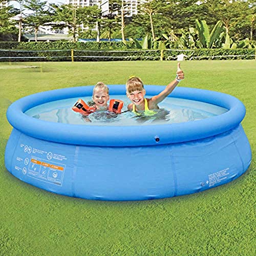 SHWYSHOP Pumpen-Schwimmbecken, rundes Garten-Schwimm-Planschbecken, mit Pumpe, perfekt für Jungen und Mädchen…